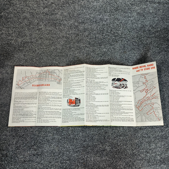 VTG Hollywood Movie Star Homes Sightseeing Map All Year Club California CA 1957 - Picture 10 of 16